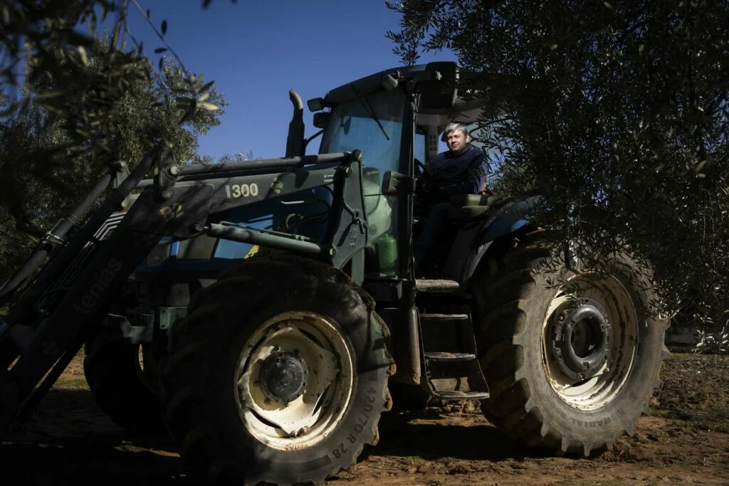 Andalusian olive grower Ignacio Rojas in his farm in the Jaén area, whose province is the world’s main olive oil producer. Photo by Oscar Rafone.